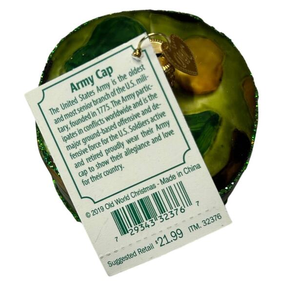Army Hat Ornament Military Cap by Old World Christmas Collectible Ornament - Picture 8 of 10